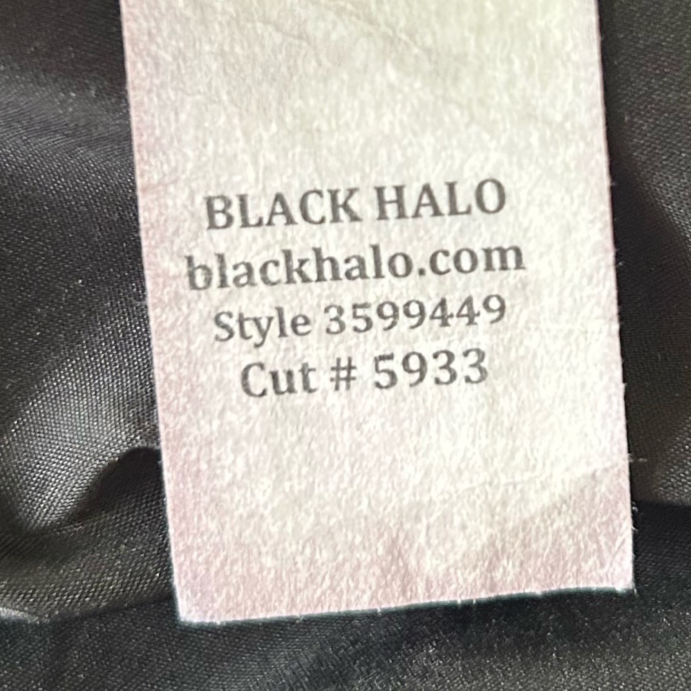 Black Halo Provella black one shoulder sheath dress ruffle trim Size 2 - Picture 8 of 10
